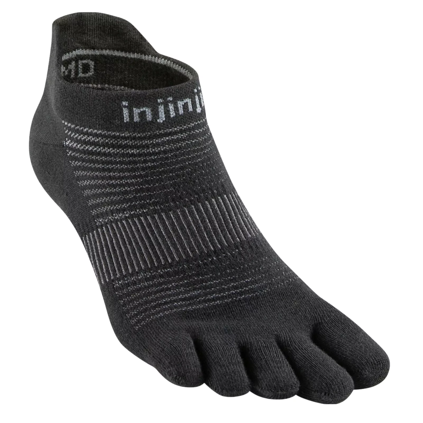 Calzini a cinque dita dalla taglia 40,5 alla 44, modello run, leggeri, invisibili, in Coolmax, neri