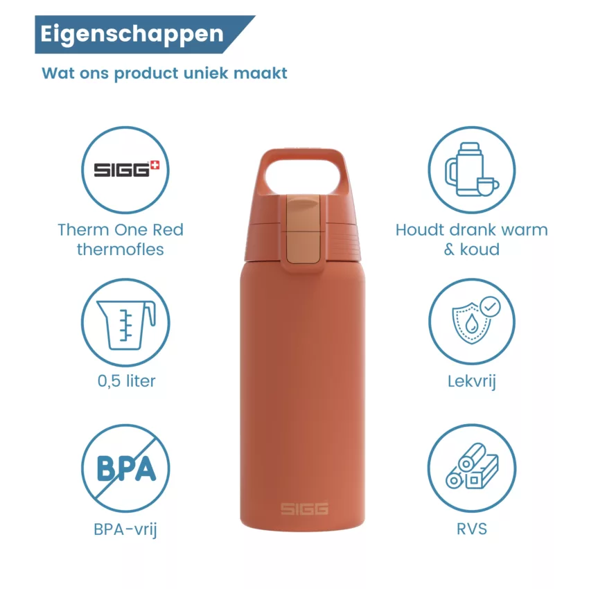 Bottiglia termica Shield Therm One Eco rossa da 0,5 litri