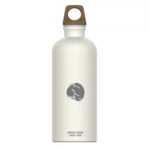 traveller myplanet forward Bottiglia d'acqua bianca sul retro