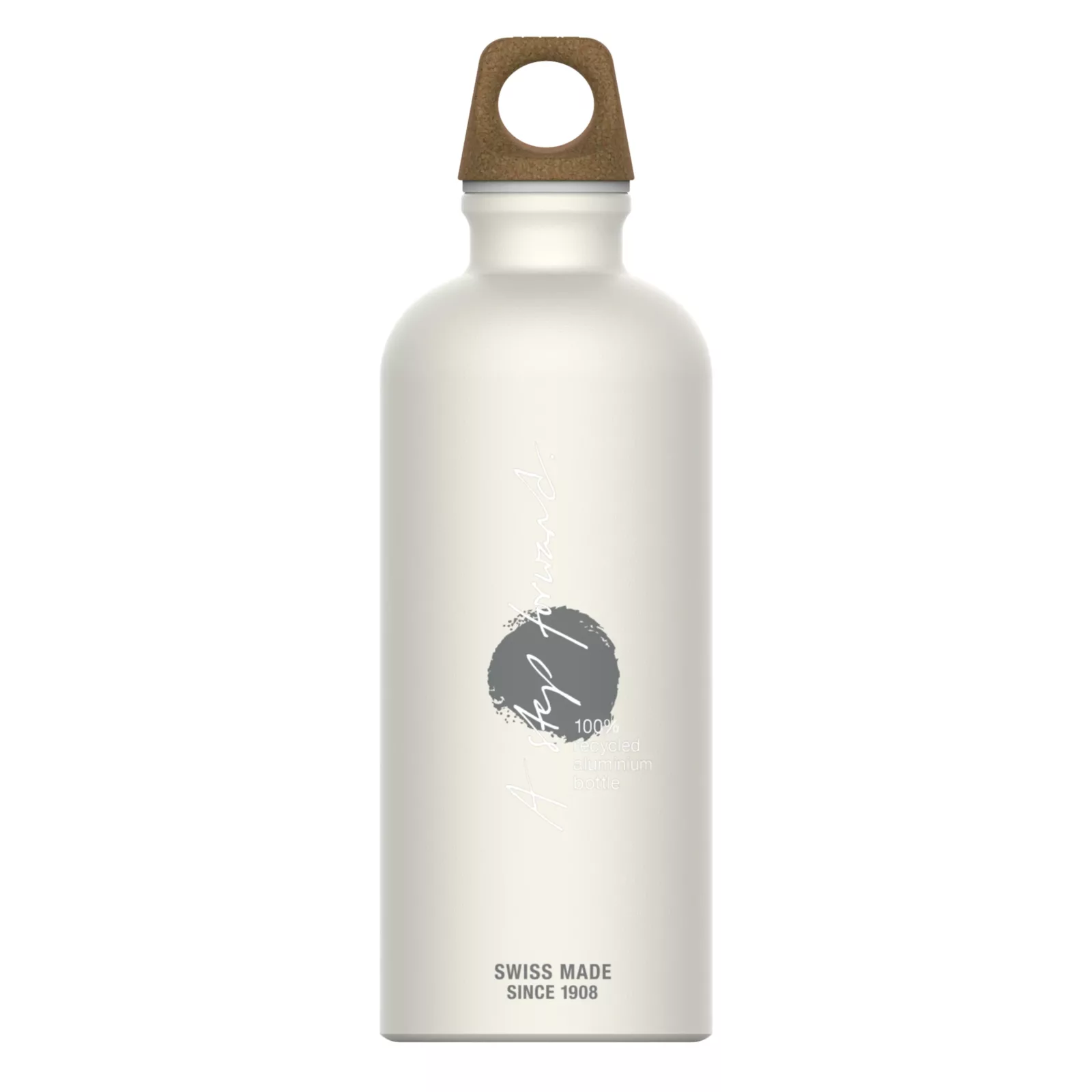 traveller myplanet forward Bottiglia d'acqua bianca sul retro