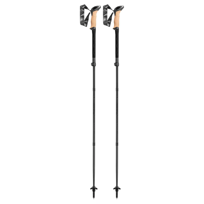 Bastoncini da trekking serie Black in carbonio pieghevoli