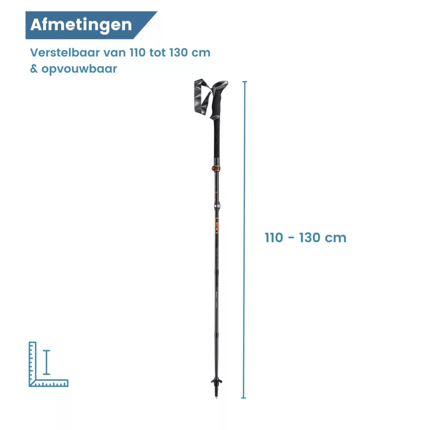 dimensioni dei bastoni da trekking da montagna