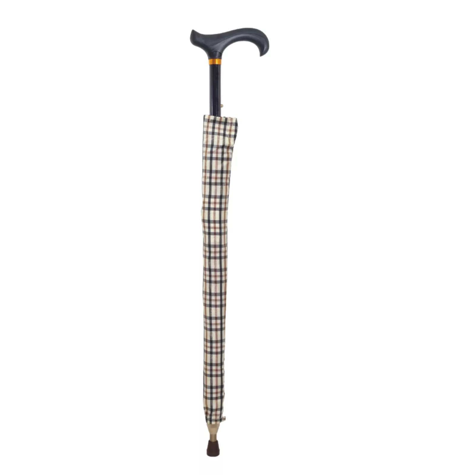 Bastone da passeggio estensibile con ombrello 2 in 1, beige, completo