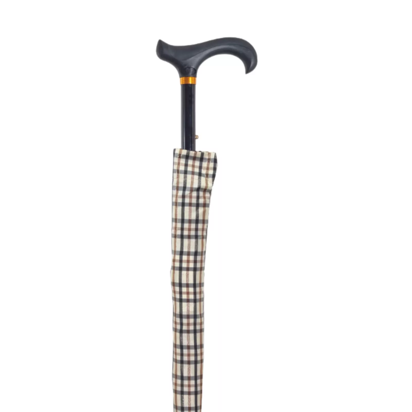 Bastone da passeggio telescopico con ombrello 2 in 1 beige