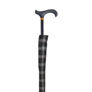 Bastone da passeggio telescopico con ombrello 2 in 1 grigio chiaro