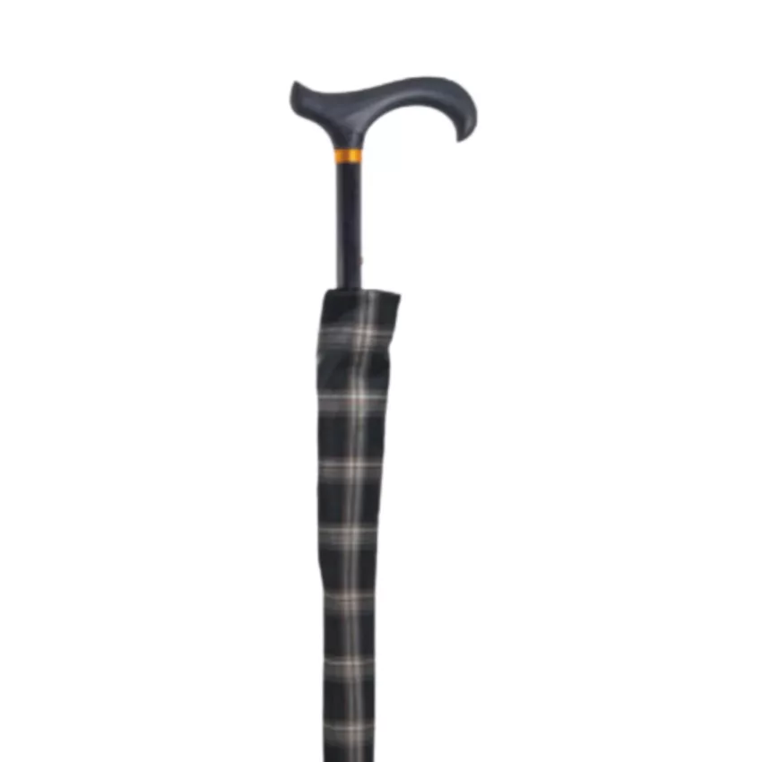 Bastone da passeggio telescopico con ombrello 2 in 1 grigio chiaro