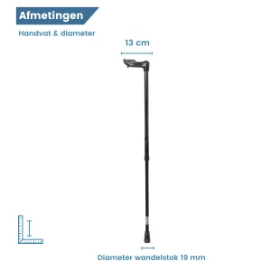 dimensioni del bastone da passeggio ergonomico