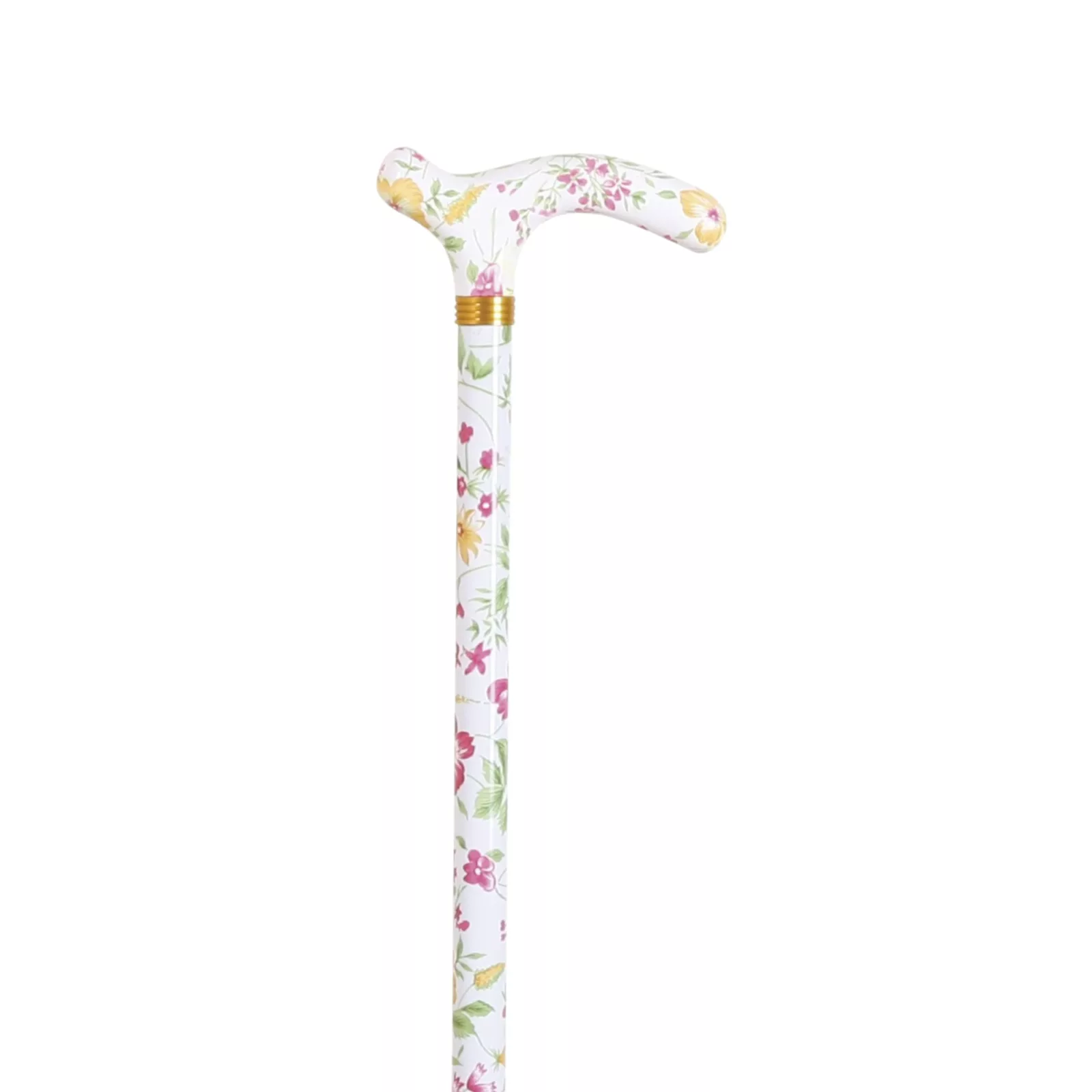 Bastone da passeggio regolabile con impugnatura Petit Derby bianca a fiori