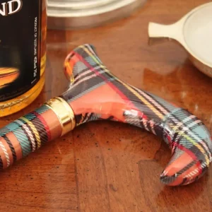 Bastone da passeggio regolabile in tartan multicolore