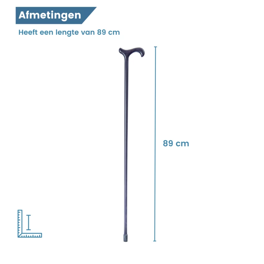 Bastone da passeggio in legno di faggio, blu navy, dimensioni