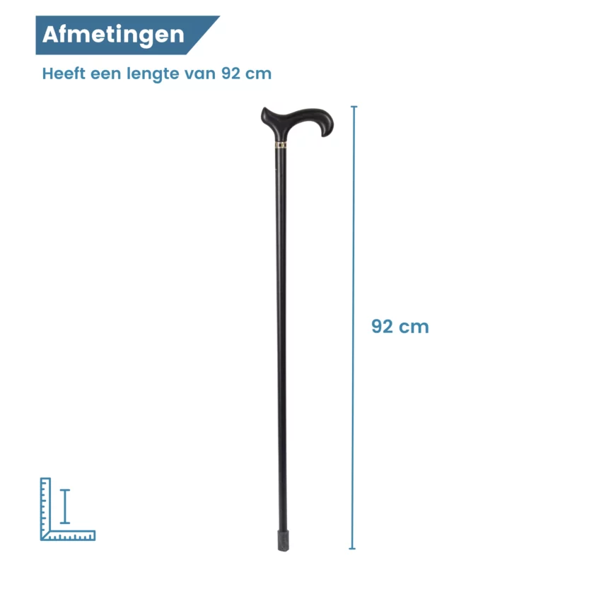 Bastone da passeggio in legno di faggio nero stile Art Déco – dimensioni