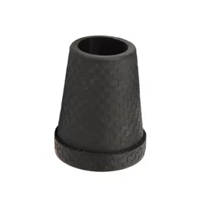 Puntale per bastone da passeggio nero con inserto in acciaio da 14 mm