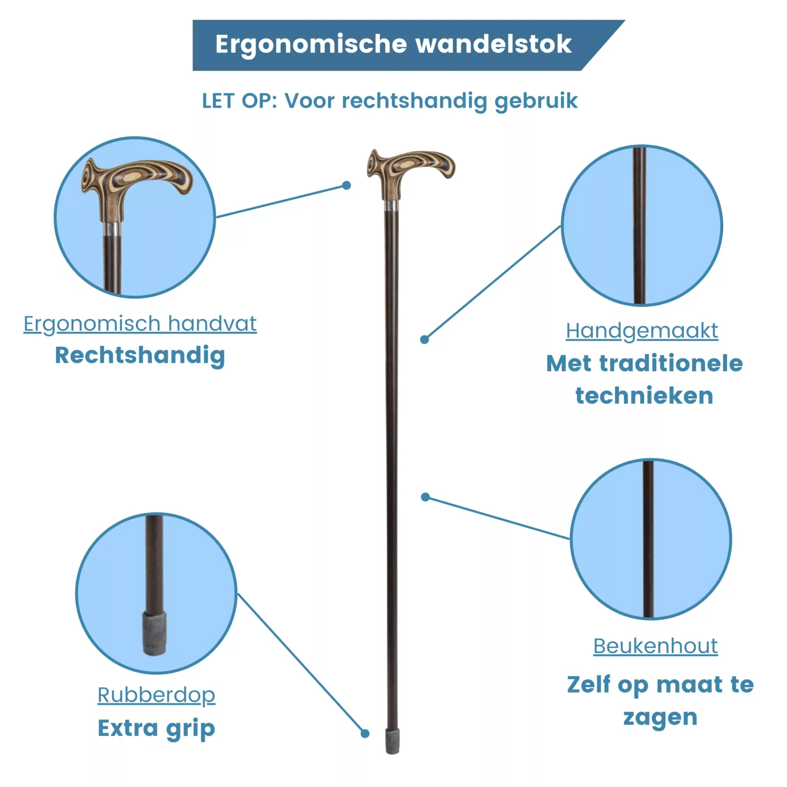 Bastone da passeggio ergonomico laminato usp