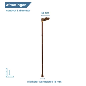 Bastone da passeggio ergonomico pieghevole, diametro, color bronzo, soft touch, per destrimani