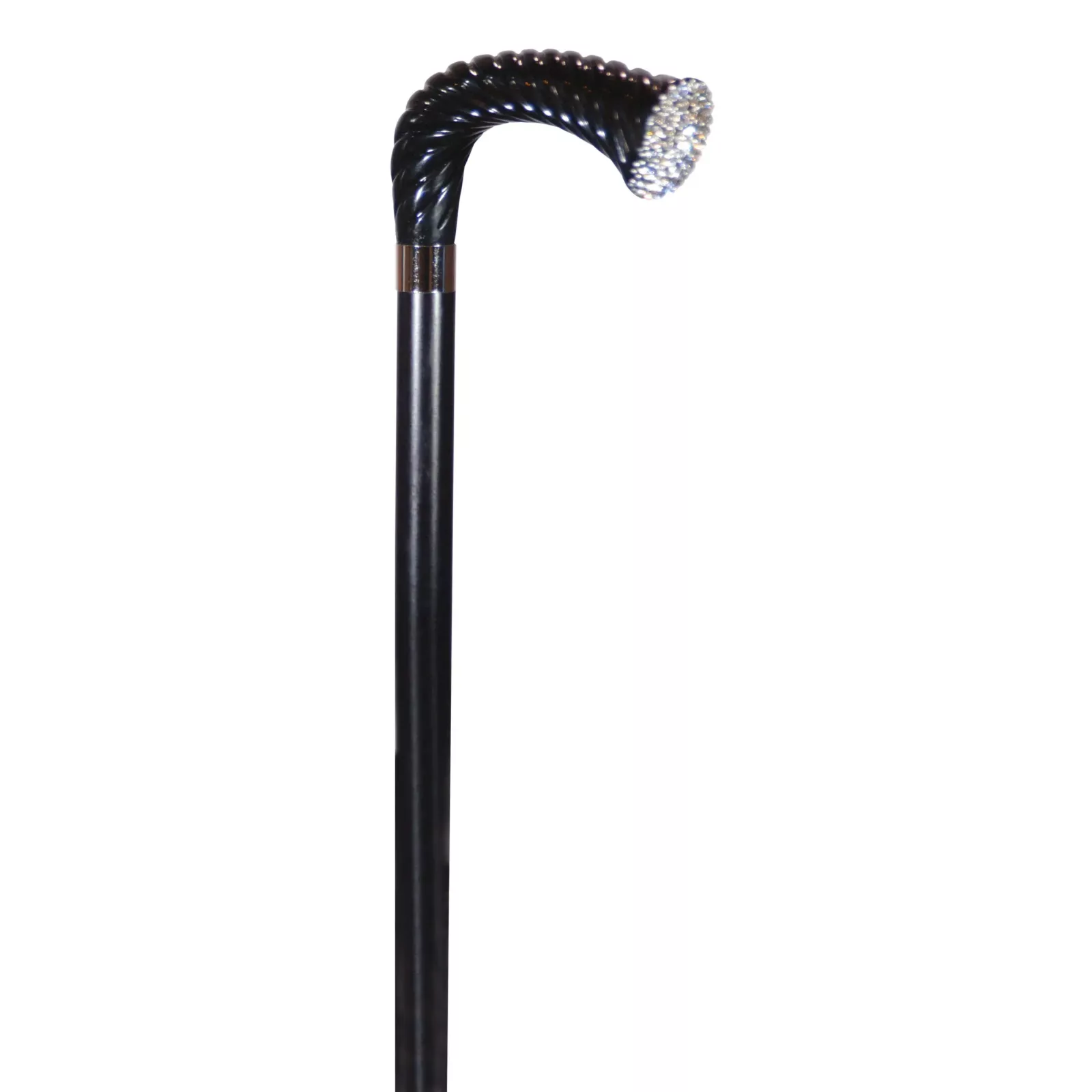 Bastone da passeggio di lusso con cristalli Swarovski, nero