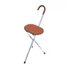 Classic Canes Bastone da passeggio con sedile - A tre piedi - Marrone - Pelle