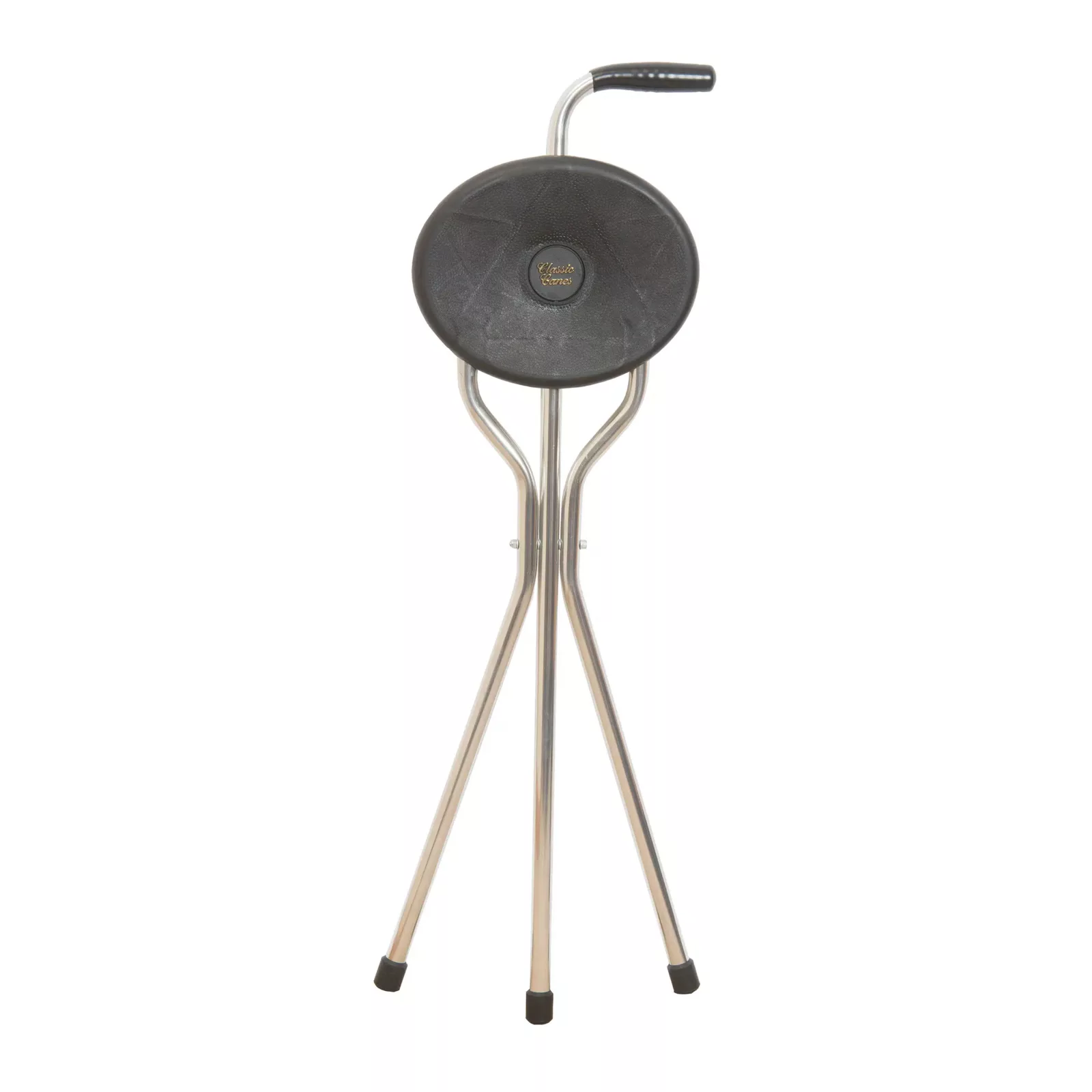 Bastone da passeggio con sedile a tre piedi Trio Maxi nero