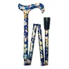 Classic Canes Bastone da passeggio pieghevole - Blu scuro con fiori