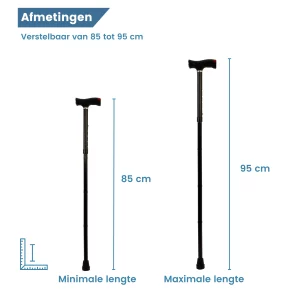 Dimensioni del bastone da passeggio pieghevole