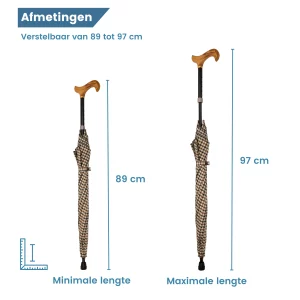 Dimensioni dell’ombrello con bastone da passeggio