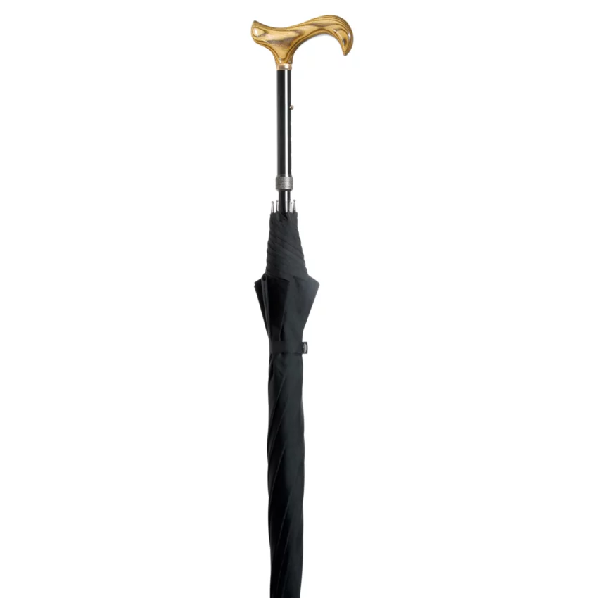 Bastone da passeggio con ombrello regolabile, colore nero