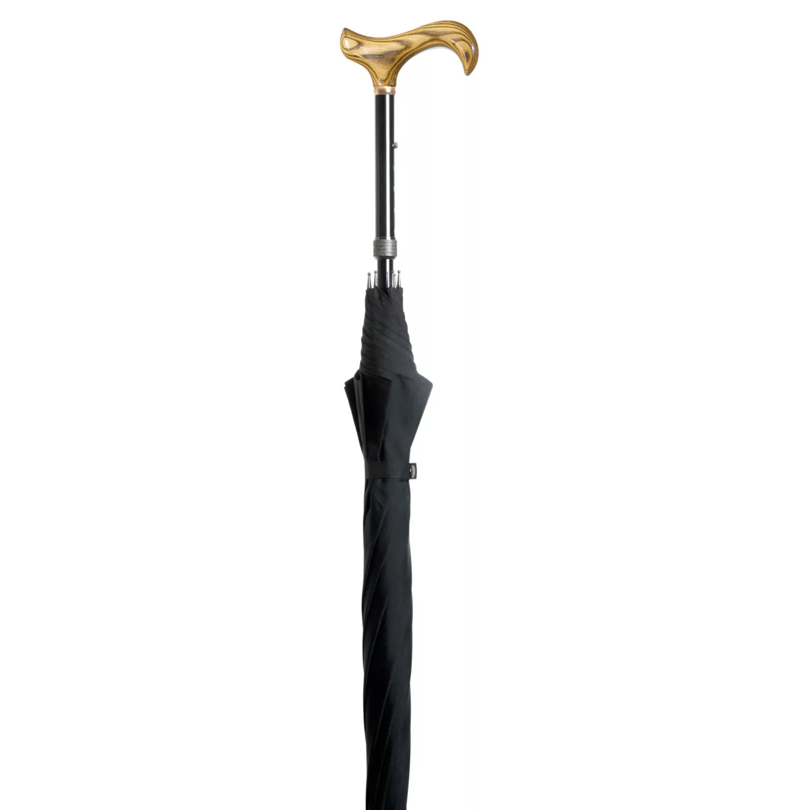 Bastone da passeggio con ombrello regolabile, colore nero
