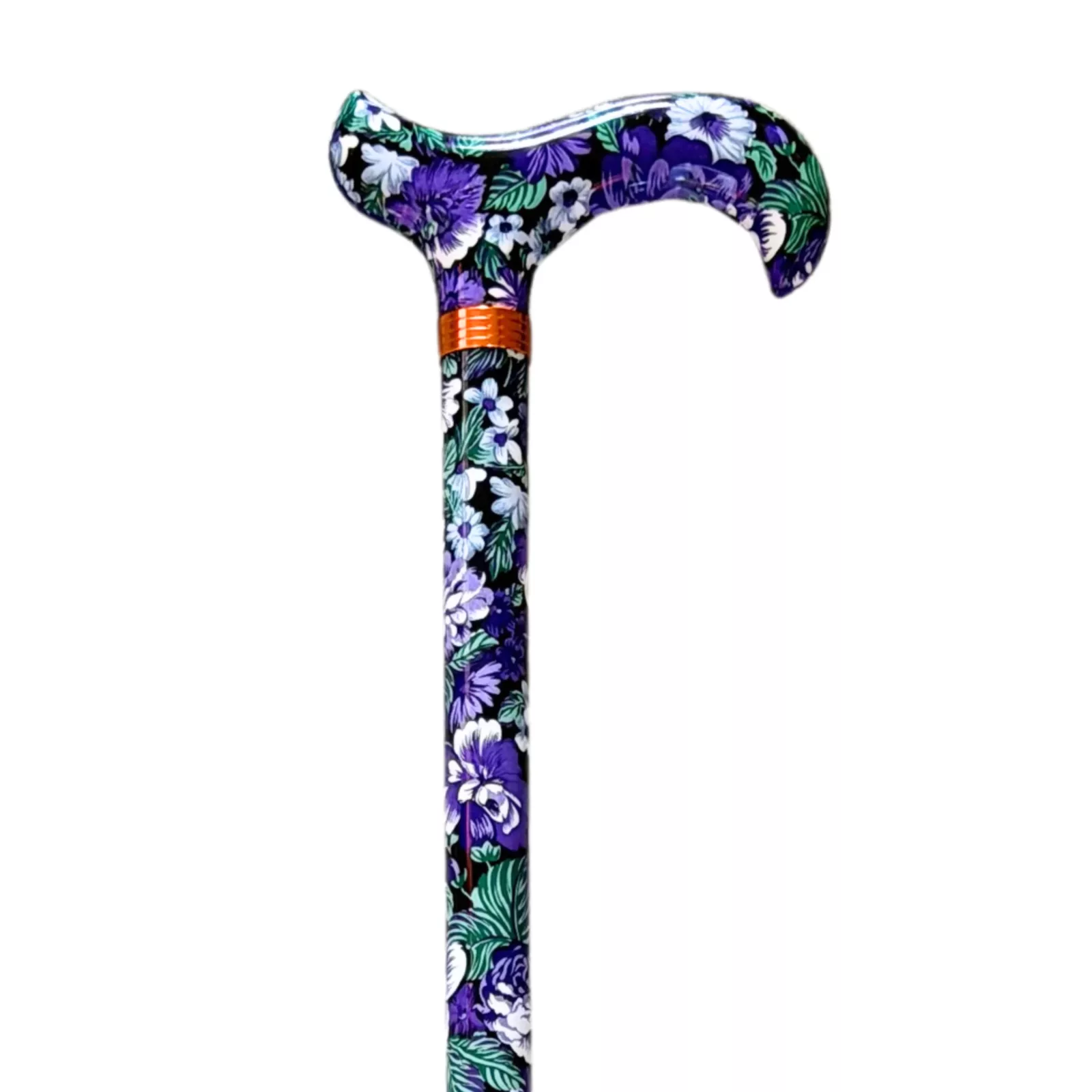 bastone da passeggio telescopico viola a fiori