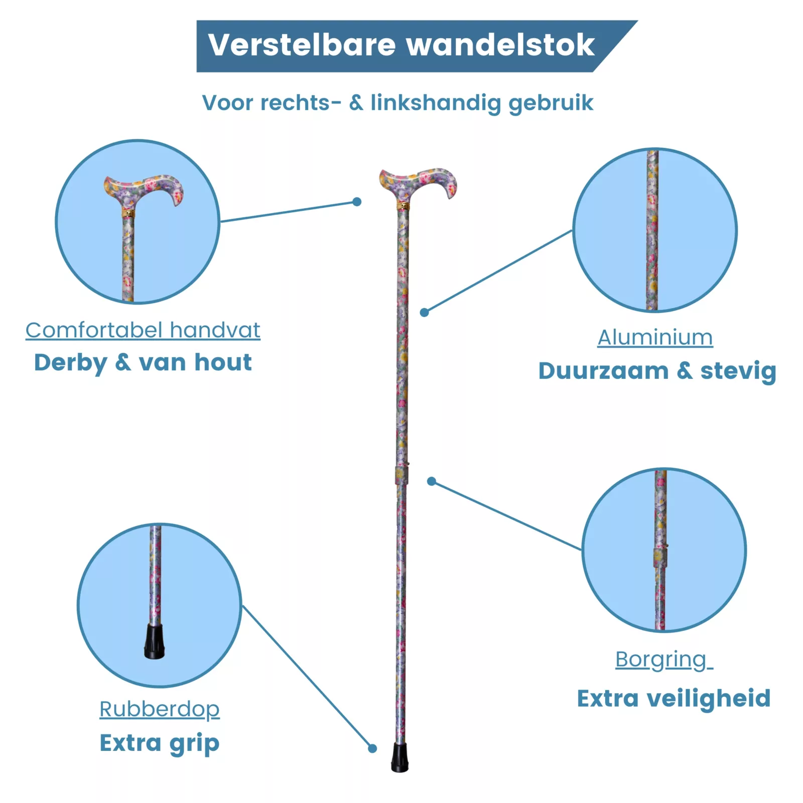 Bastone da passeggio regolabile viola usp