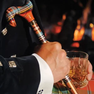 Bastone da passeggio regolabile in tartan multicolore