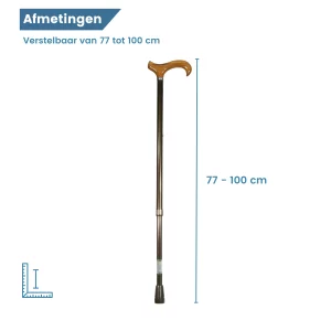 Dimensioni del bastone da passeggio regolabile XL