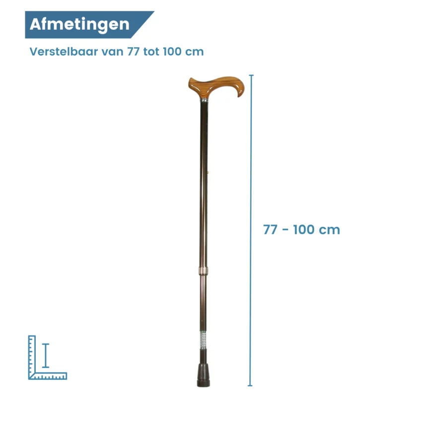 Dimensioni del bastone da passeggio regolabile XL