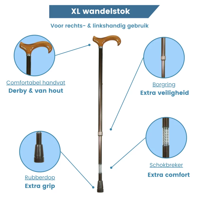 Bastone da passeggio regolabile XL