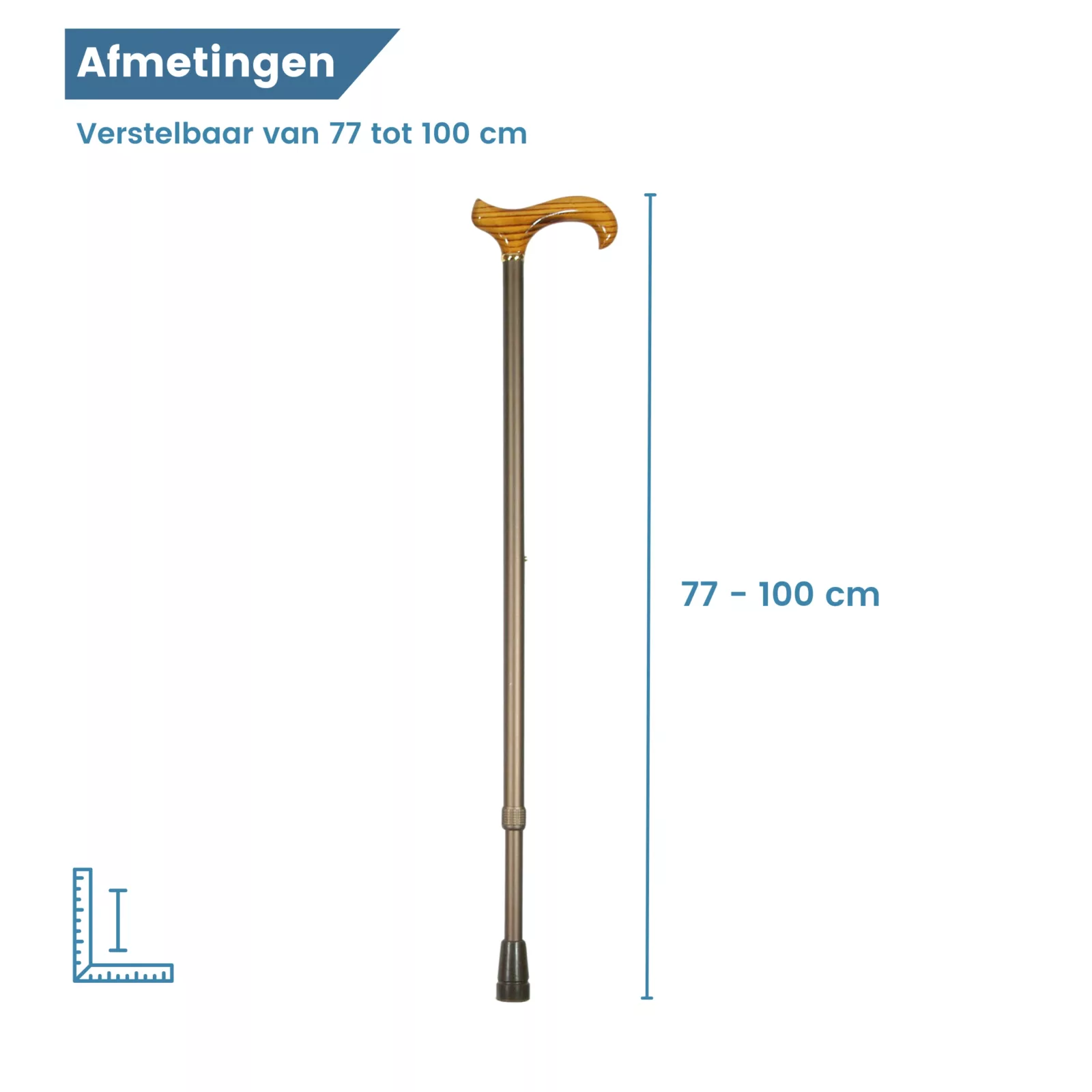 Dimensioni del bastone da passeggio XL regolabile