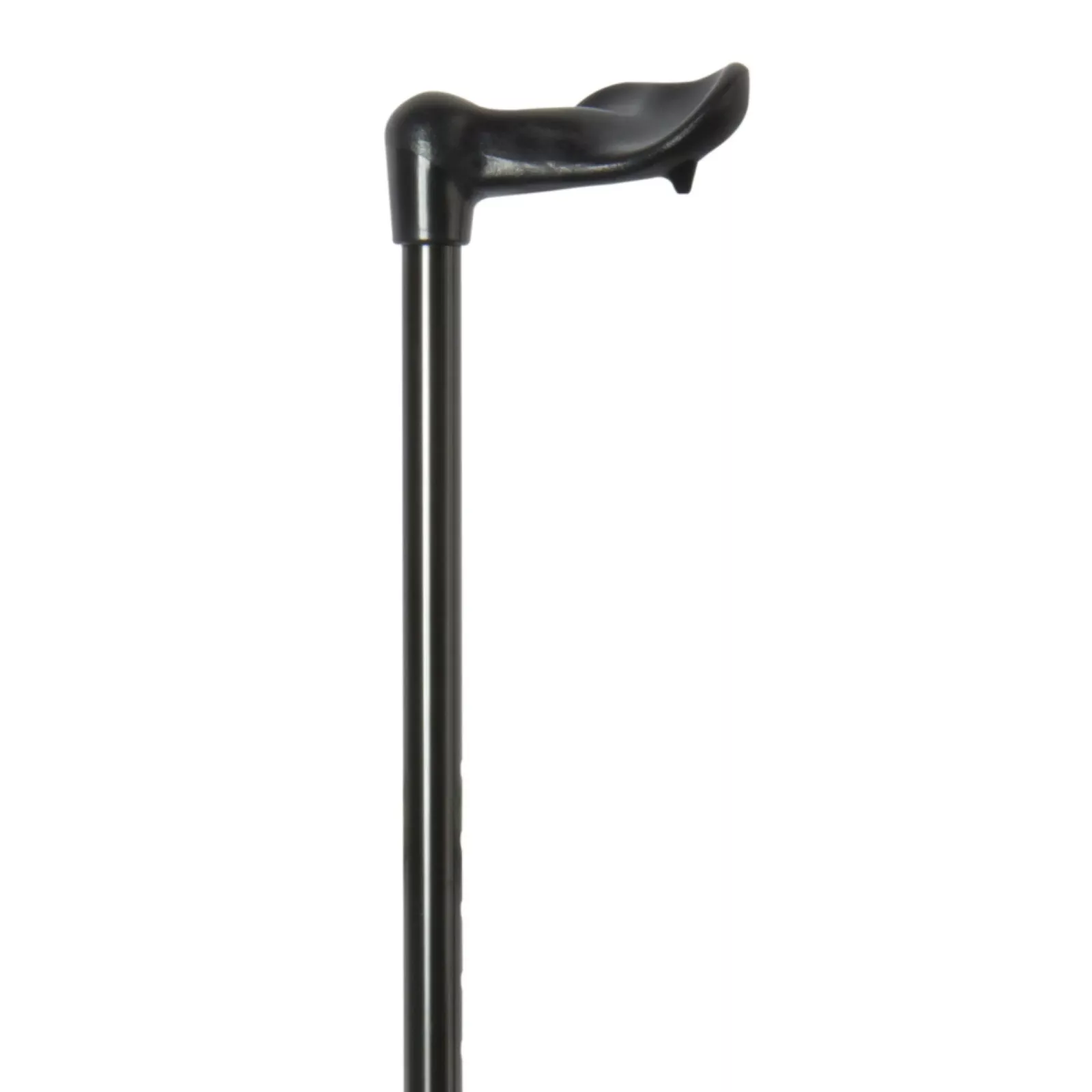 Bastone da passeggio ergonomico nero con ammortizzatore, impugnatura destra